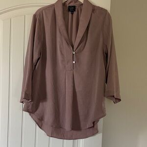 Mauve Button-Up Blouse